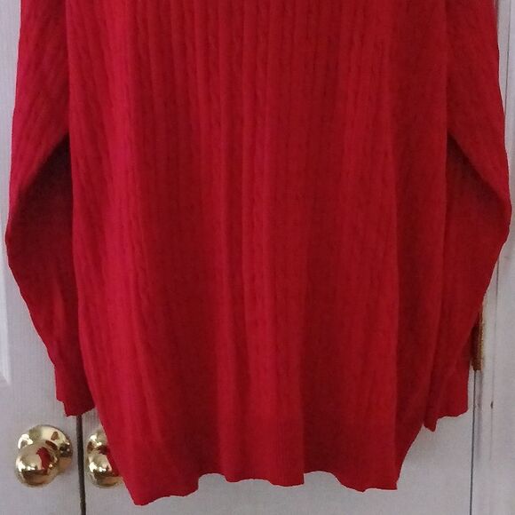 Kim Rogers ribbed cable crew long sleeve sweater holiday party Sz 2X NWT - Picture 2 of 7